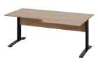 ERK 18 - 188 stůl kancelářský, rohový, pravý, kovová podnož černá, deska 18 mm, široký 1800 mm, dub